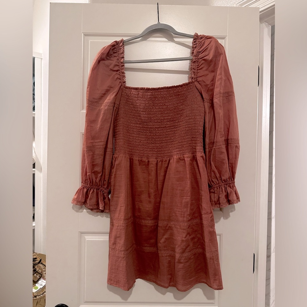 Reformation Dusty Rose Long Sleeve Dress - Picture 4 of 6
